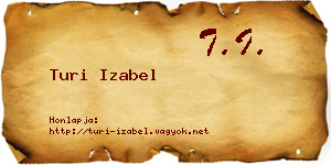 Turi Izabel névjegykártya